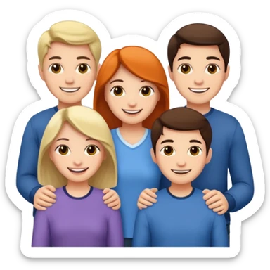 a bunch of friends emoji and they are chinese but wear normal clothes sticker