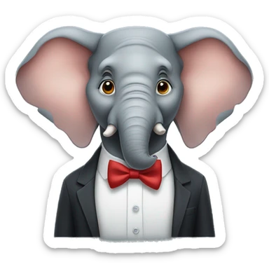Elephant wearing a bowtie sticker