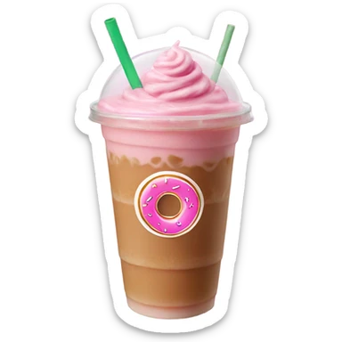 Pink Dunkin’ Donuts iced  latte sticker