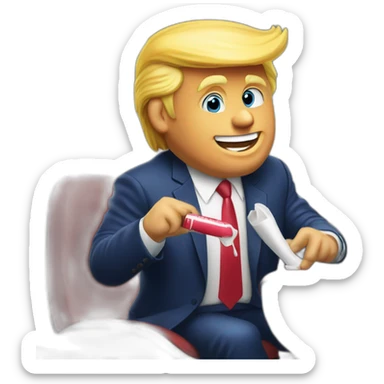 Donald Trump en train de faire une pub pour dentifrice sticker
