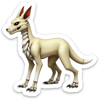 Skeletal Cubone-Marowak-Zoroark-Anubis-Wendigo-Fakémon-hybrid-creature (full body), 4 legs sticker