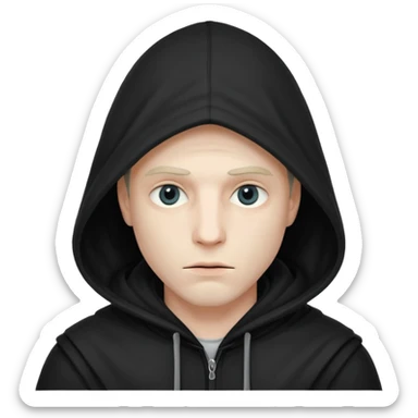 mysterious man in a hood sticker