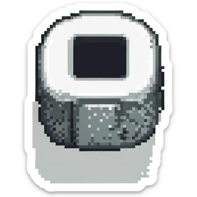 Increase contrast, use only pure black and pure white with no grays or shading, keep as a letter stamp in pixel art style. sticker