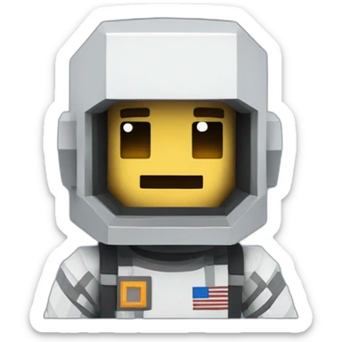 Cubic Minecraft astronaut sticker