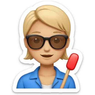 cartoon stick figure with smirk and sunglasses, sassy bold attitude, playful sticker