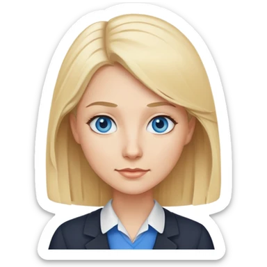 Teacher with blonde hair and blue eyes  sticker