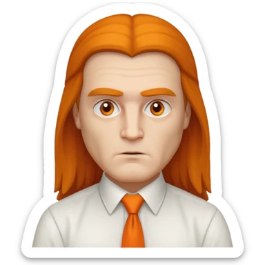 leonardo davinci in white shirt, orange tie sticker