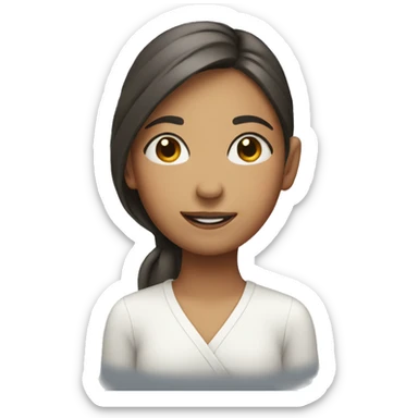 smiling girl with closed eyes sticker