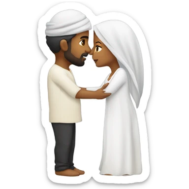 Arab man kissing brownskin woman  sticker