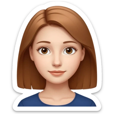 A realistic portrait of a young woman with soft facial features, clear skin, natural makeup, gentle eyes, symmetrical face, subtle smile, smooth lighting, high detail, photorealistic, 85mm len
 sticker