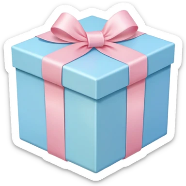 pastel colored gift box with ribbon, soft pastel colors sticker