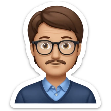 homme cheveux µbrun age moyen blanc lunettes sticker