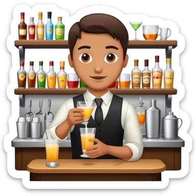 Bartender making a drink sticker
