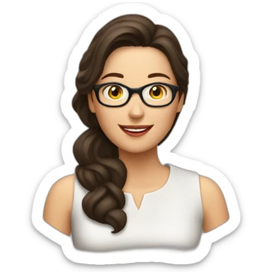 Brunette lady Winning a pub quiz  sticker