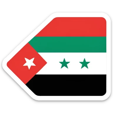 Sticker designed on new syrian flag sticker