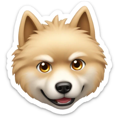 Spitz beige angry sticker