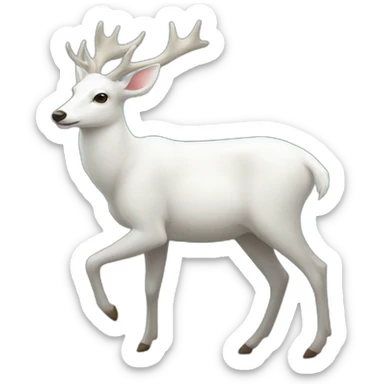 white deer walk at the sea sticker