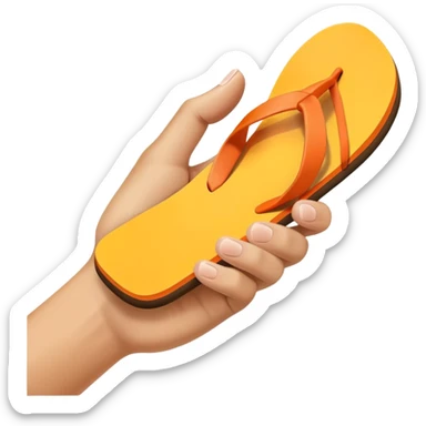 Hand with flip flop  sticker