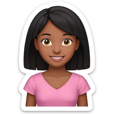  black daughter with black hair emoji sticker