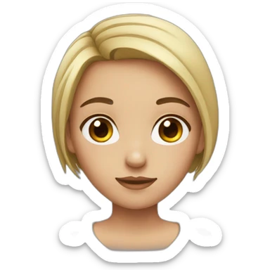 girl with only wite eyes sticker