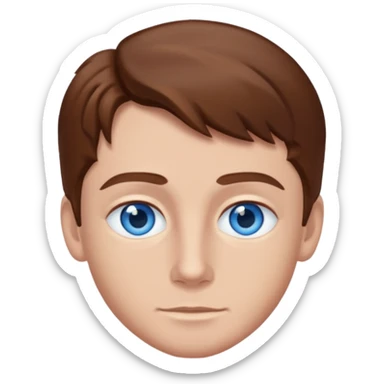 Mikey Graham with blue eyes, brown hair sticker