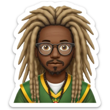 African Tanzanian rastafari warrior with glasses sticker