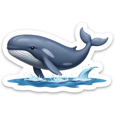 whale swimming in sea water sticker