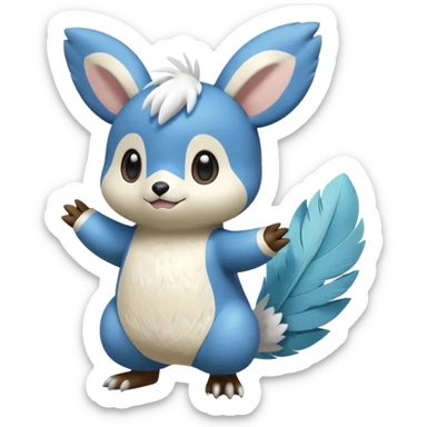 Shiny Minccino-Piplup-Oshawott-Emolga-Minun-Hybrid (Full body) sticker