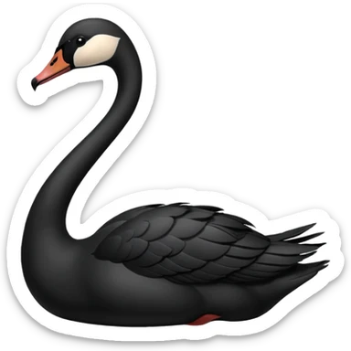 A black colour swan facing towards right side sticker