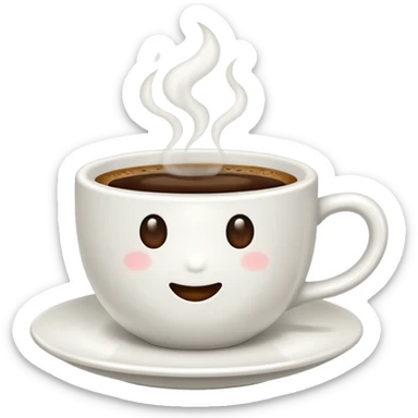 an adorable white cup of coffee sticker