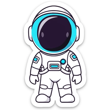 happy little astroneer in a white suit and helmet sticker