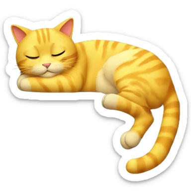 lazy yellow cat lie in sofa sticker