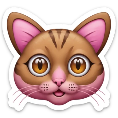 Dizzy eyes with a cat moth and nose  sticker