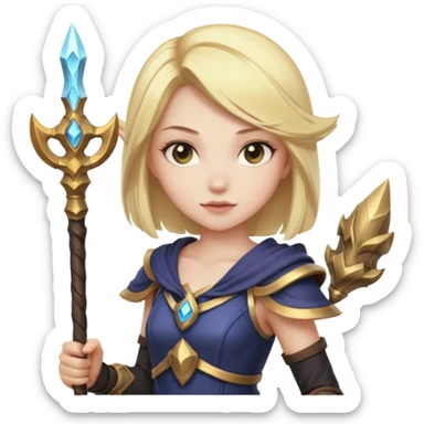 Lux from League of Legends holding her staff, ready for battle sticker
