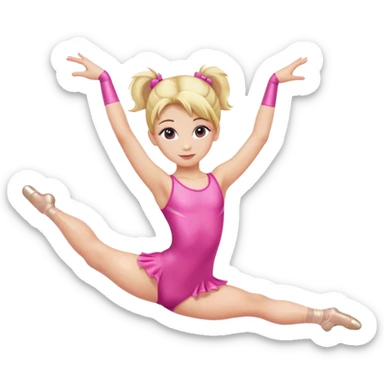 Pink dancer-gymnast with blonde hair sticker