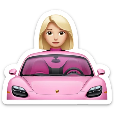 pink Porsche taycan blonde girl sticker