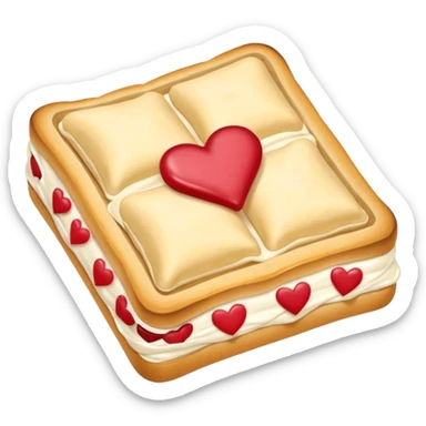 Frosted Toaster strudel pastry with hearts sticker