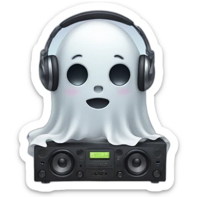 cute ghost listening music sticker