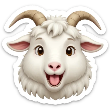 cinematic-cute-yawning-white-goat-portrait-emoji,-head-tilted-slightly-with-a-dramatic,-wide-open-yawn,-showcasing-a-soft,-downy-white-fur-with-delicate-horns-and-gently-drooping-ears,-round-eyes-barely-open-in-drowsy-contentment, sticker