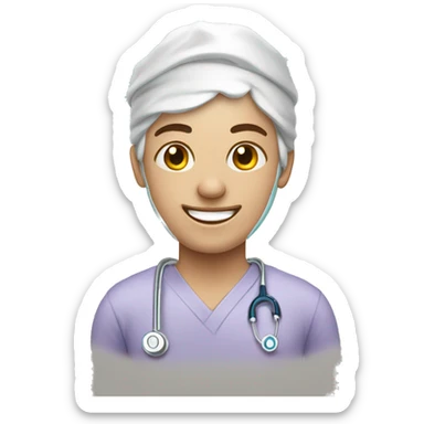 happy patient in hospital sticker