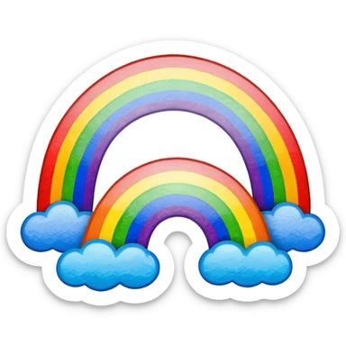 crayon drawing a rainbow sticker