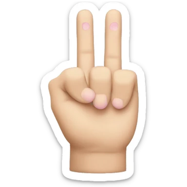 A rock on hand with short index and pinky fingers sticker