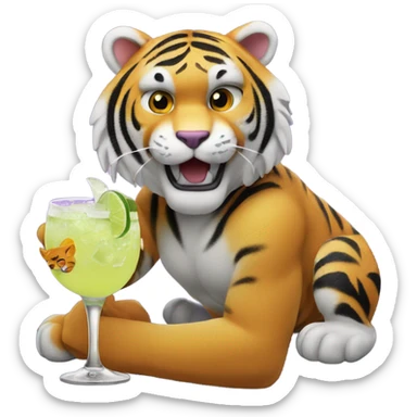LSU Mike the Tiger with margarita  sticker