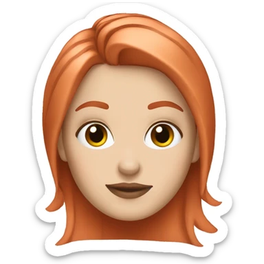 white girl with copper hair and eyelashes  sticker
