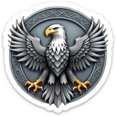 Game of thrones style eagle square picture frame  Sigil with Stark Colors sticker