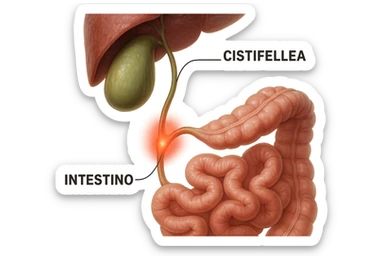CISTIFELLEA E INTESTINO SONO COLLEGATI NEL DOLORE, iperrealistico 4k sticker