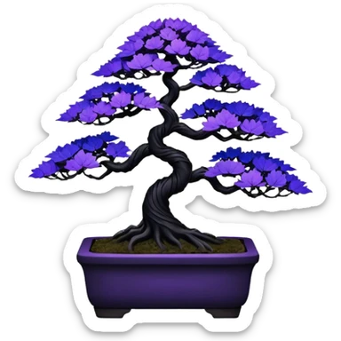  Rustic shiny black-purple fiber optic lights  maple cobalt tiny bonsai  sticker