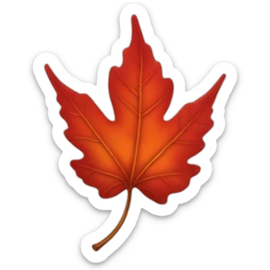 Red autumn leaf sticker