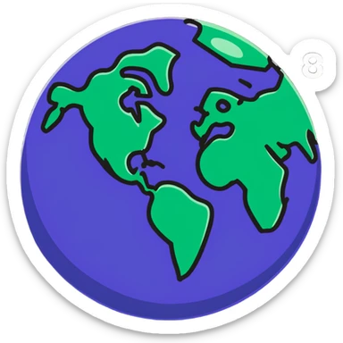 Globe of Earth with landmasses forming the number 812 sticker