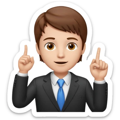 mach mir einen Trader der an der Börse arbeitet der so mit dem Finger nach oben zeigt. Mit braunen haaren sticker